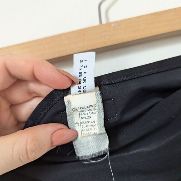 MOSCHINO Swim black embroidered white smiley face bandeau top bottoms bikini set - Picture 7 of 11